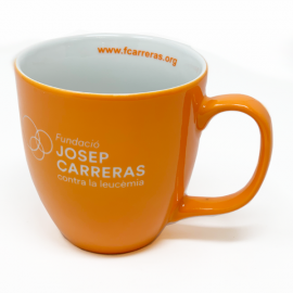 Taza solidaria para regalar de desayuno Fundación Josep Carreras catalán
