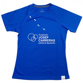 Camiseta running solidaria Fundación Josep Carreras mujer color azul