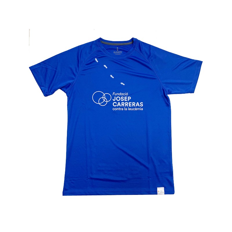 Camiseta running solidaria Fundación Josep Carreras hombre color azul catalán