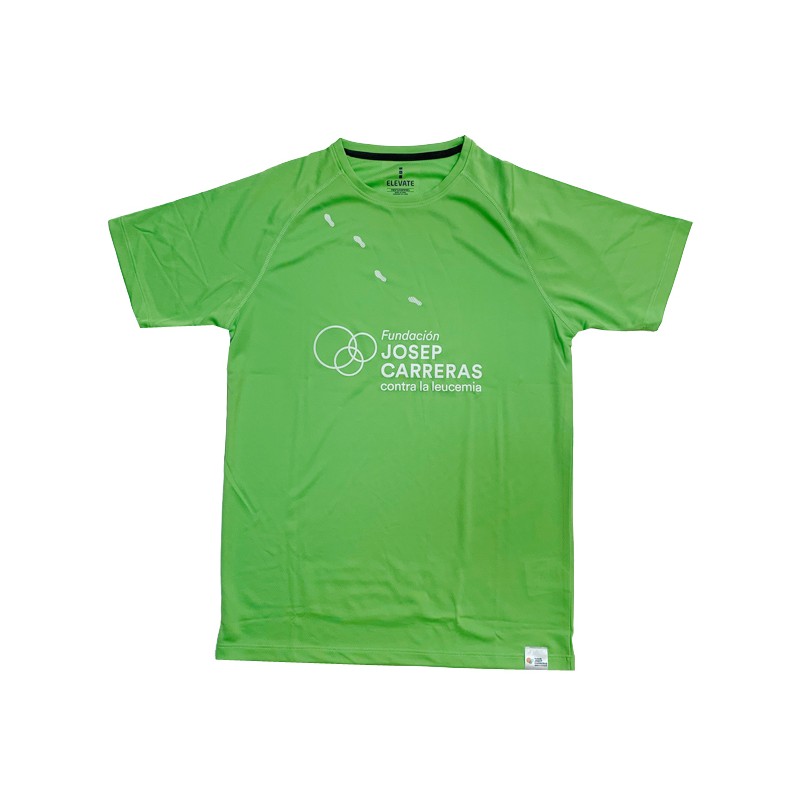 Camiseta running solidaria Fundación Josep Carreras hombre color verde