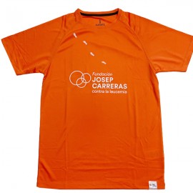 Camiseta running solidaria Fundación Josep Carreras hombre color naranja
