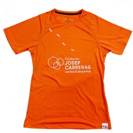 Camiseta running solidaria Fundación Josep Carreras mujer color naranja