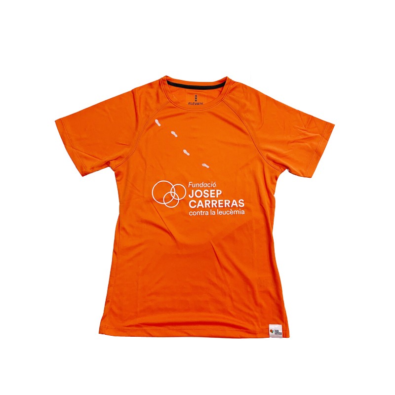 Camiseta running solidaria Fundación Josep Carreras mujer color naranja