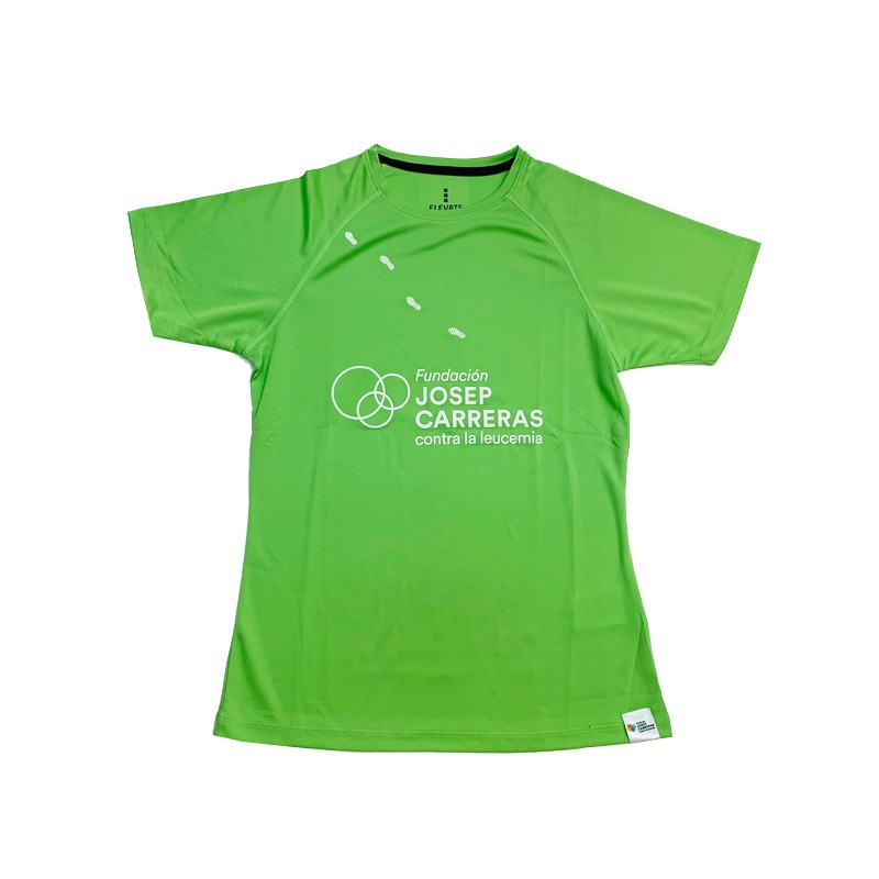 Camiseta running solidaria Fundación Josep Carreras mujer color verde