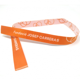 Pulsera de tela solidaria contra el cáncer Fundación Josep Carreras catalán